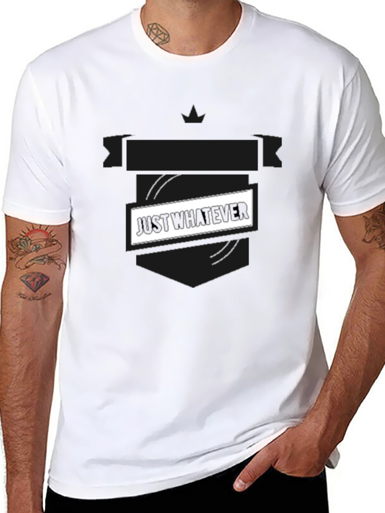 Just Whatever Black Graphic Tee - Casual Style