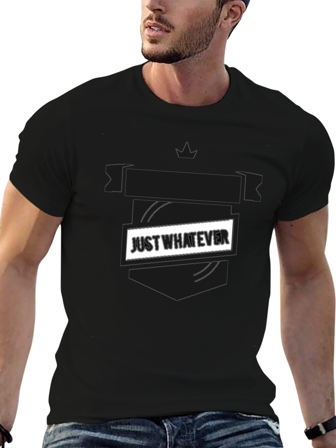 Just Whatever Black Graphic Tee - Casual Style