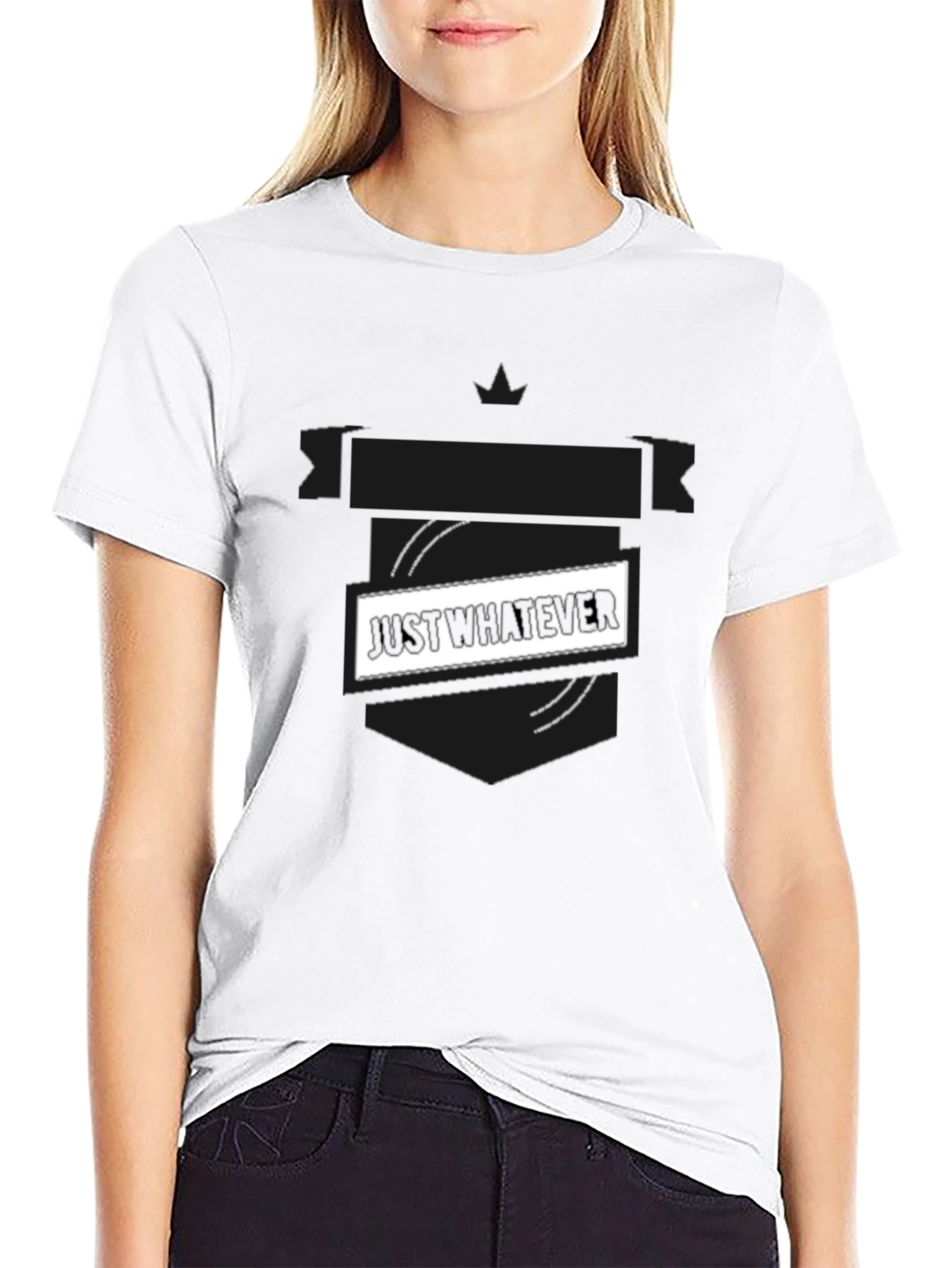 Just Whatever Black Graphic Tee - Casual Style