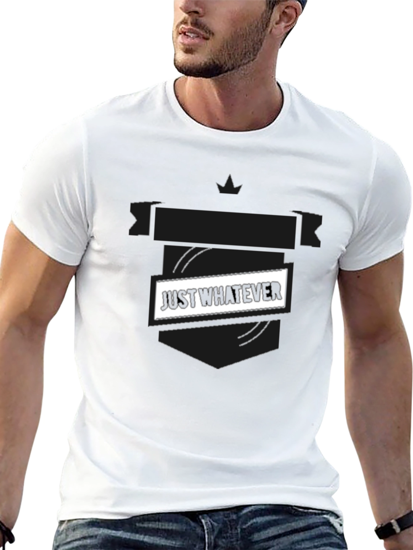 Just Whatever Black Graphic Tee - Casual Style