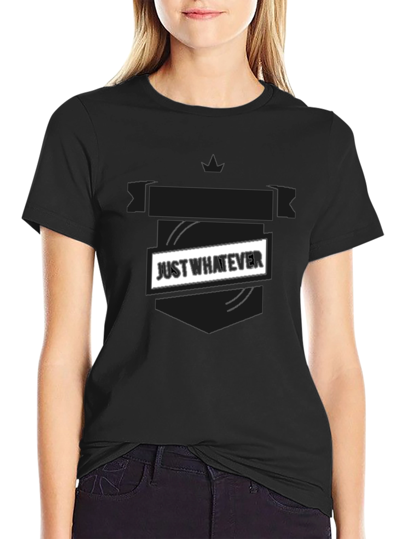 Just Whatever Black Graphic Tee - Casual Style