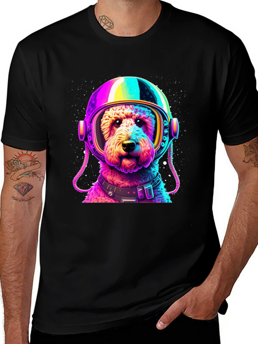 Astronaut Dog Graphic T-Shirt - Black
