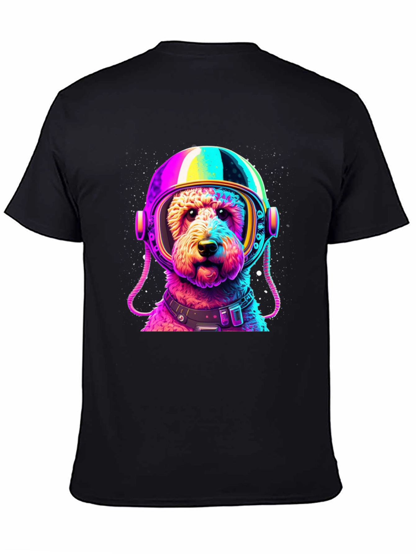 Astronaut Dog Graphic T-Shirt - Black