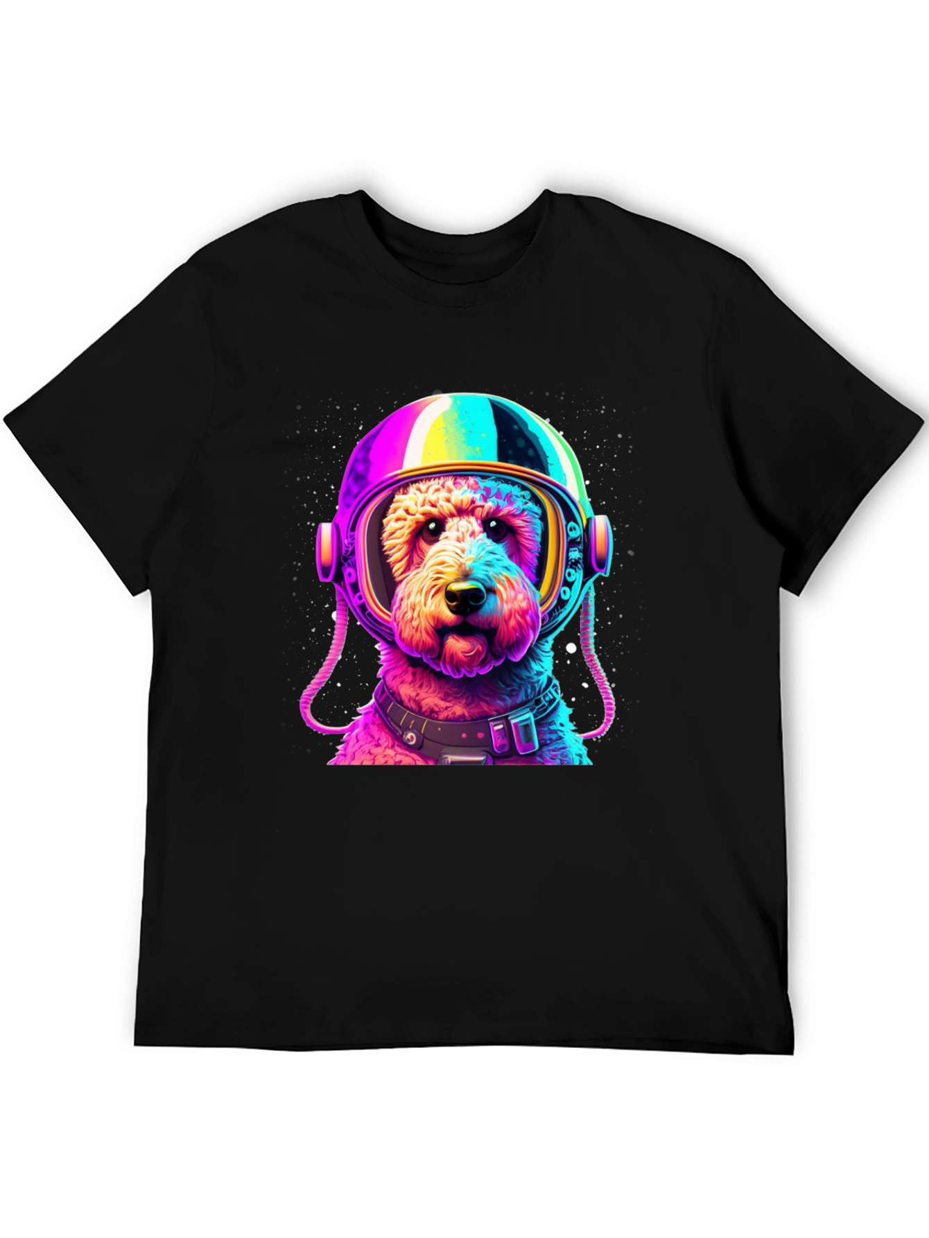 Astronaut Dog Graphic T-Shirt - Black