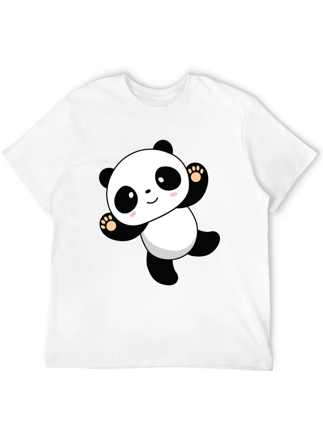 Cute Panda Graphic Black T-Shirt