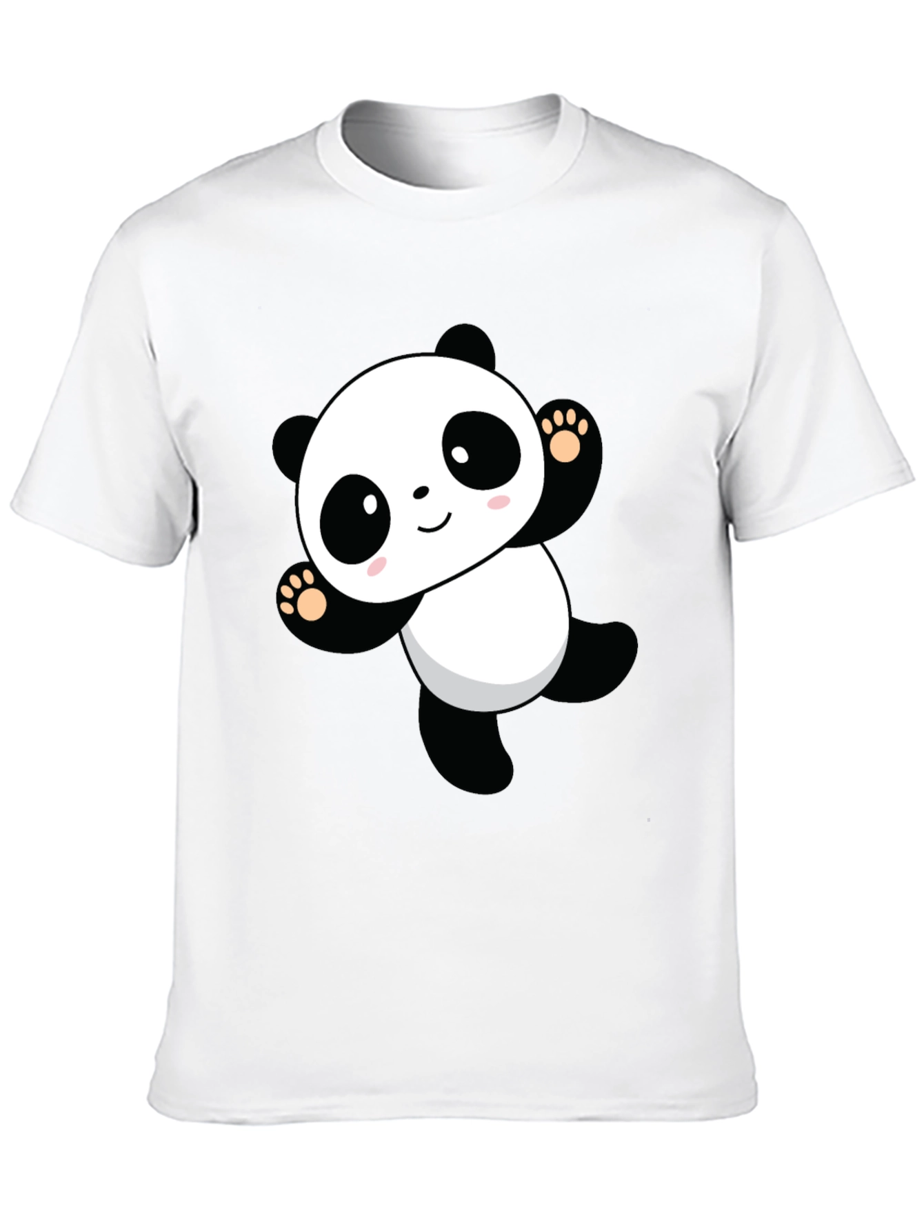 Cute Panda Graphic Black T-Shirt