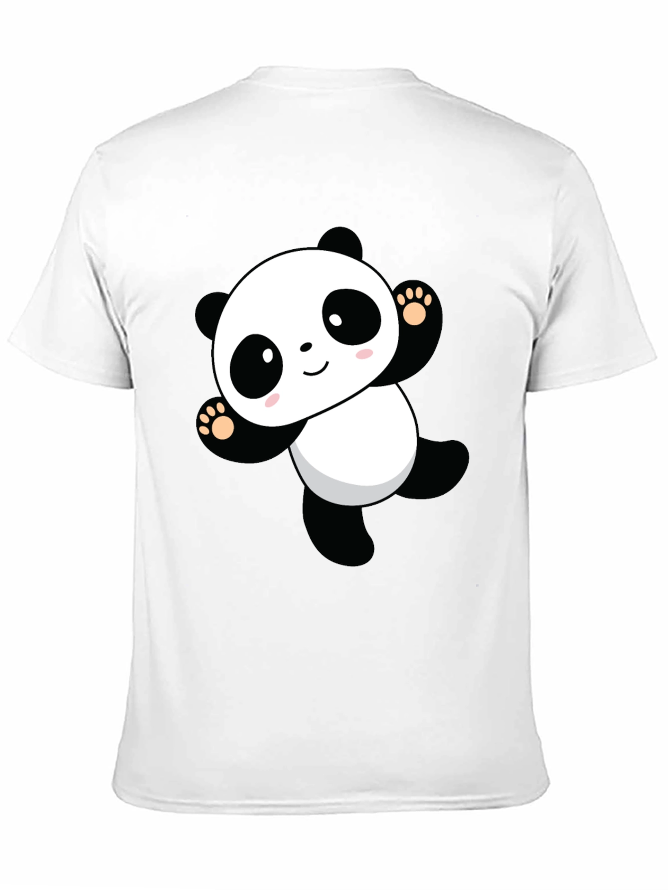 Cute Panda Graphic Black T-Shirt