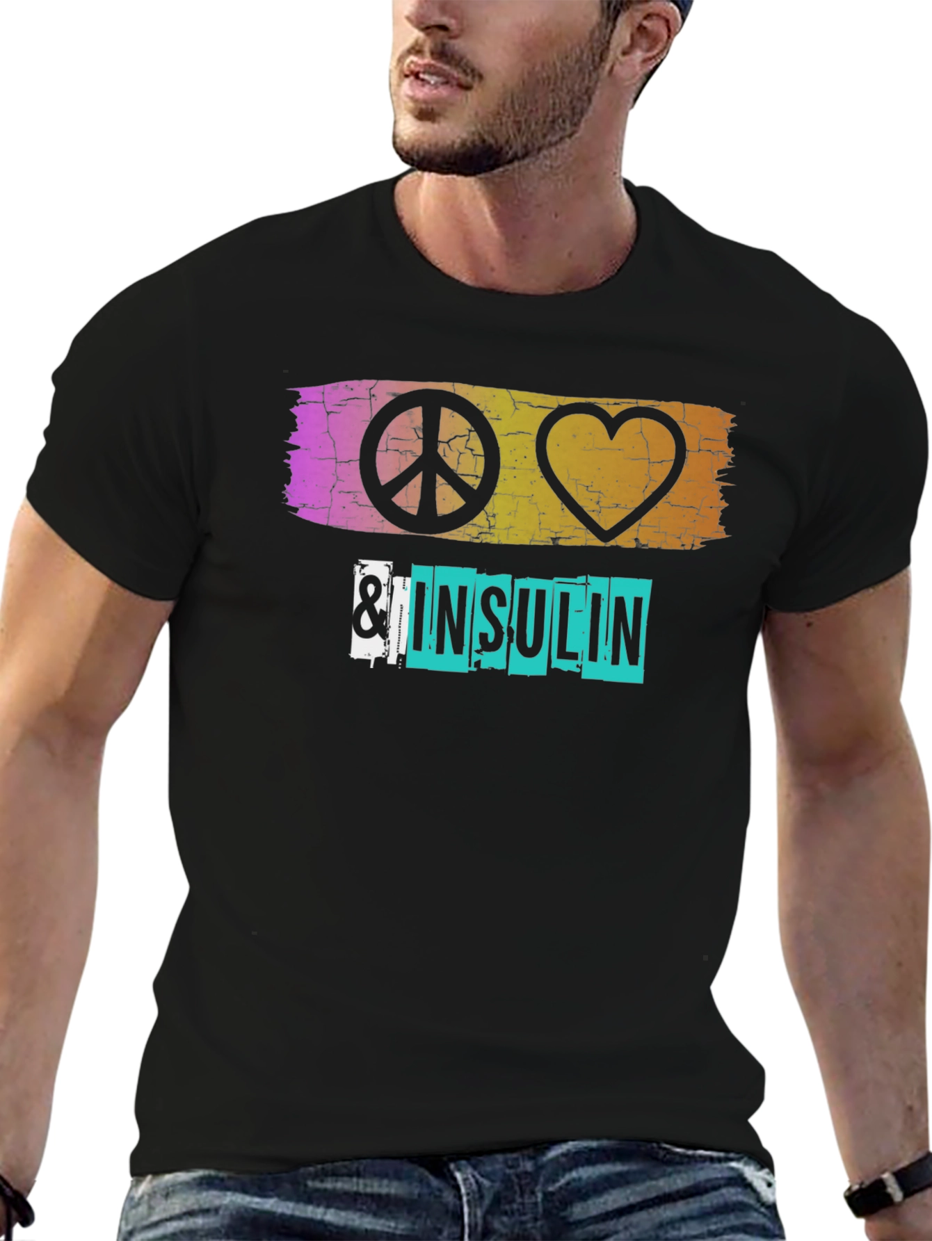 Peace Love & Insulin T-Shirt - Diabetes Awareness