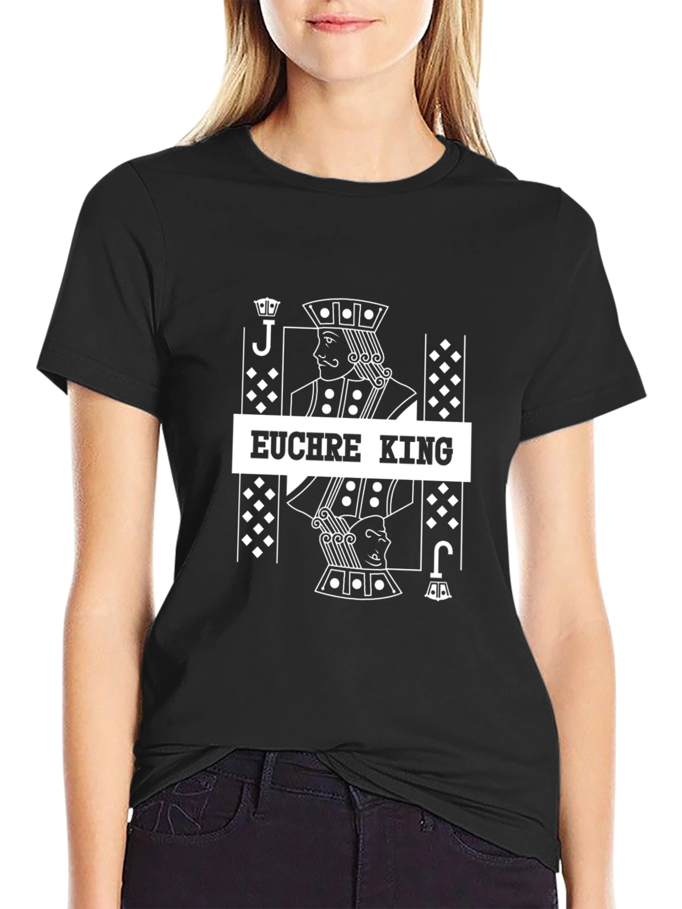 Euchre King T-Shirt - Playing Card Jack Design