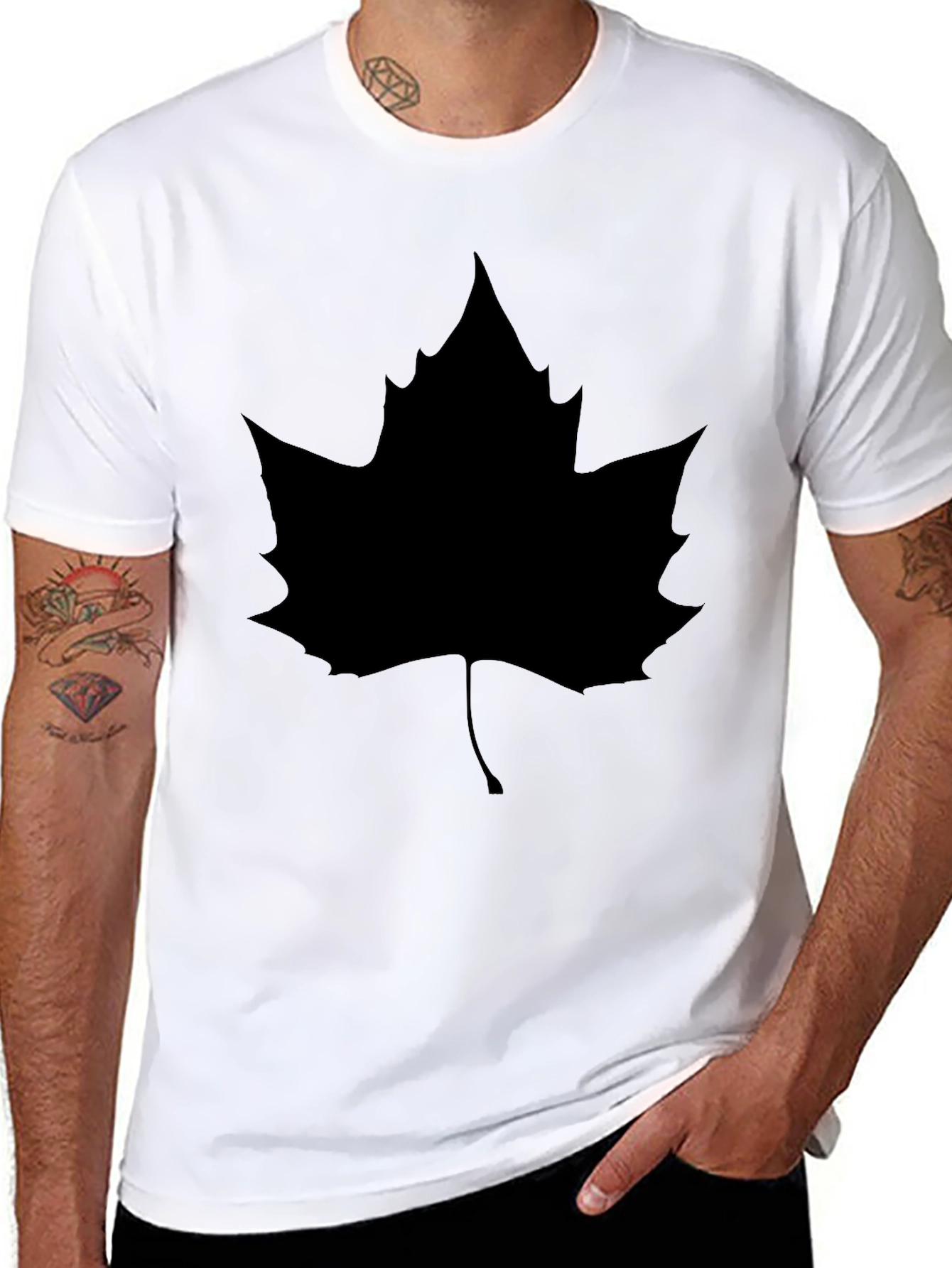 Maple Leaf Graphic Black T-Shirt