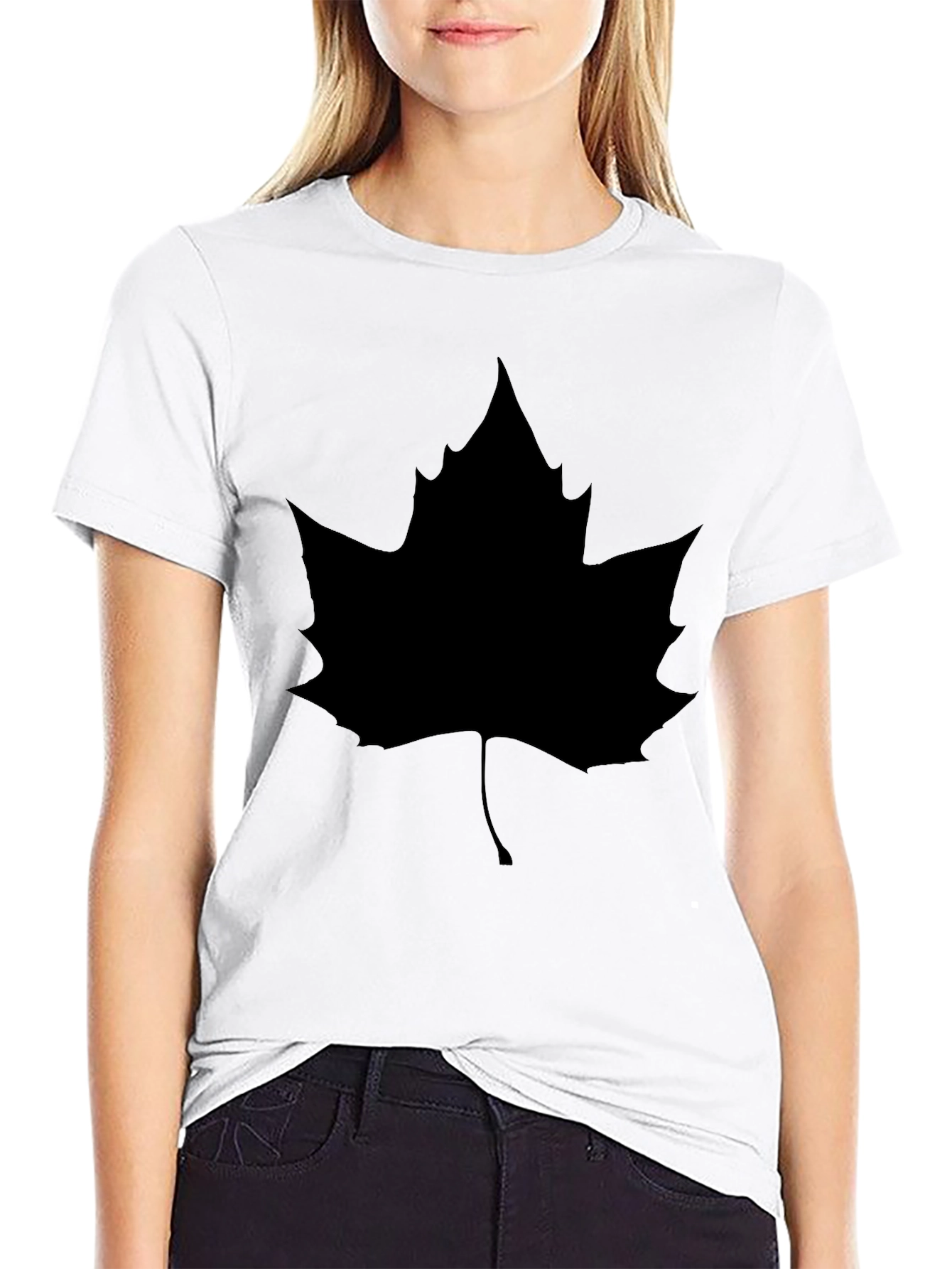 Maple Leaf Graphic Black T-Shirt