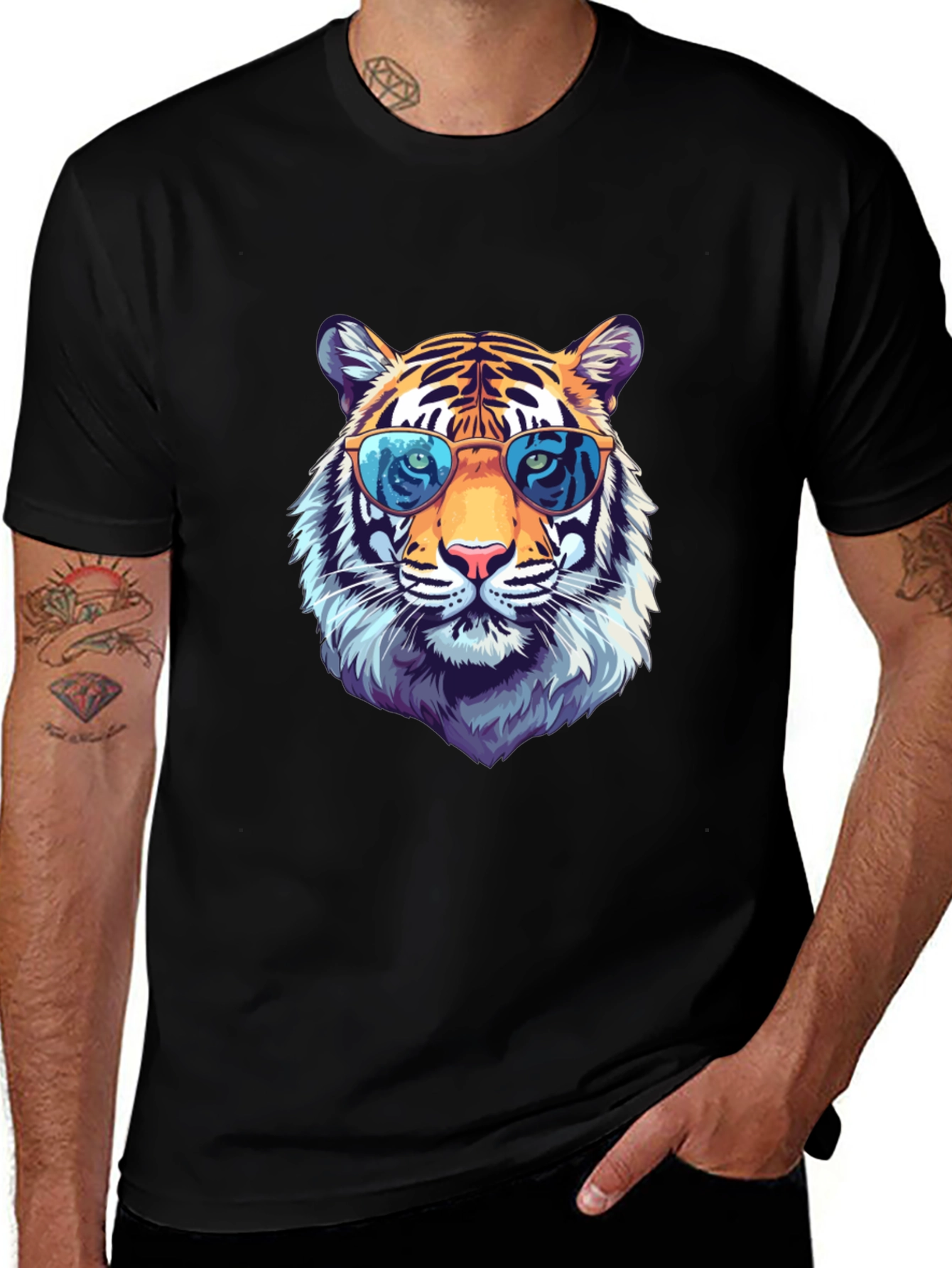 Cool Tiger Graphic Tee - Stylish Animal Print T-Shirt