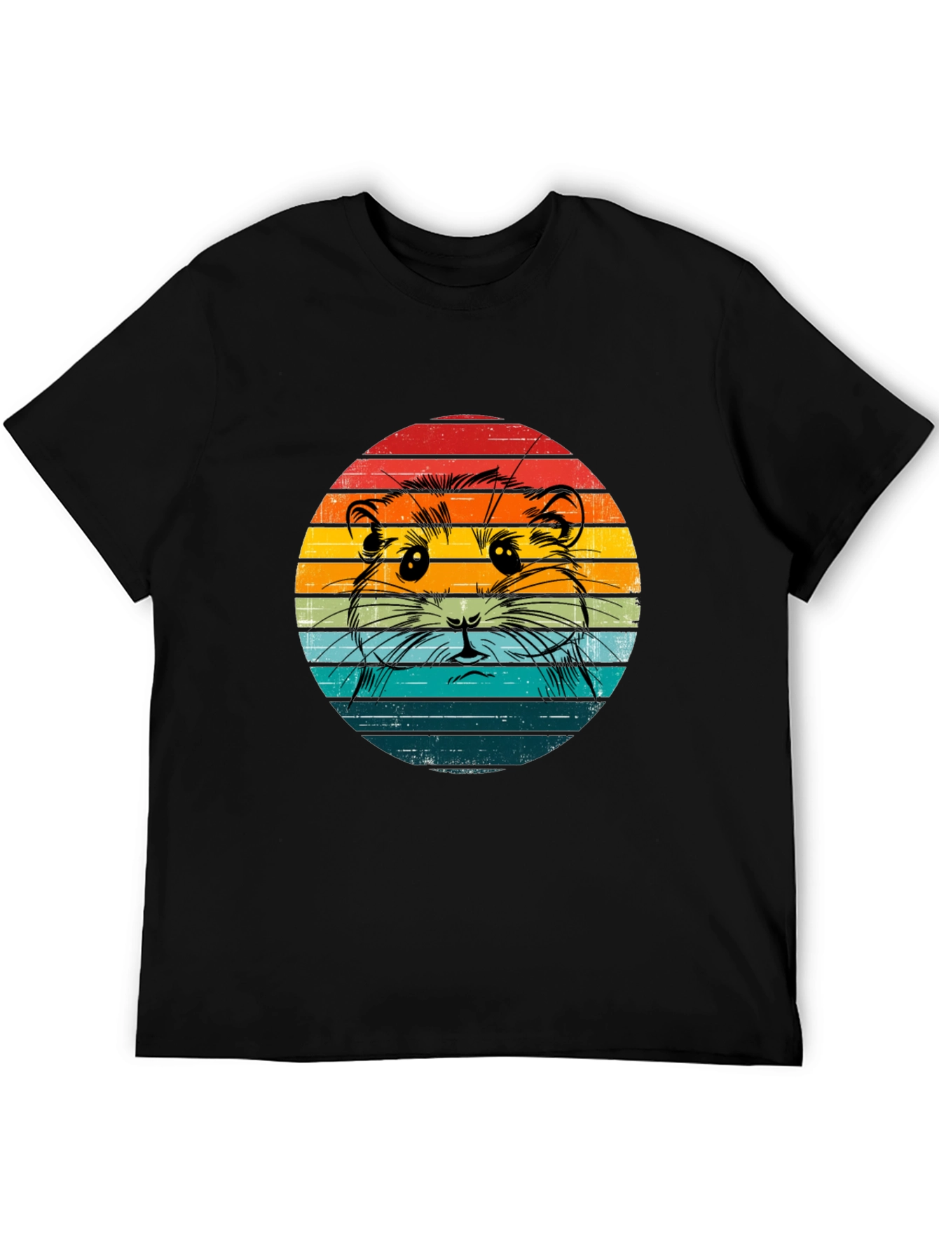 Retro Hamster T-Shirt - Sunset Design