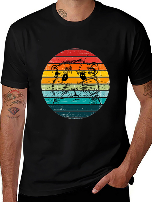 Retro Hamster T-Shirt - Sunset Design