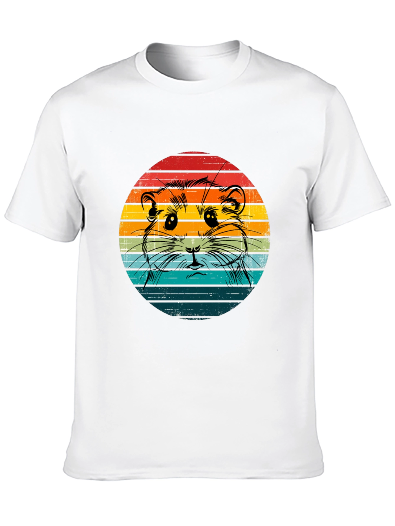 Retro Hamster T-Shirt - Sunset Design