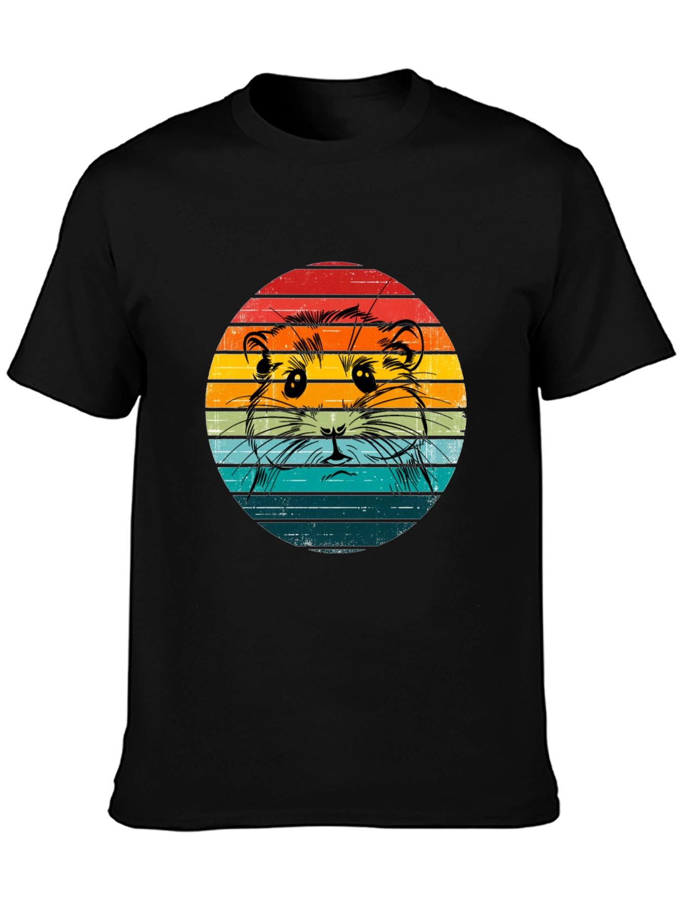 Retro Hamster T-Shirt - Sunset Design