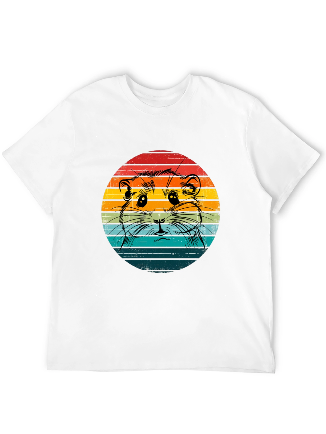Retro Hamster T-Shirt - Sunset Design