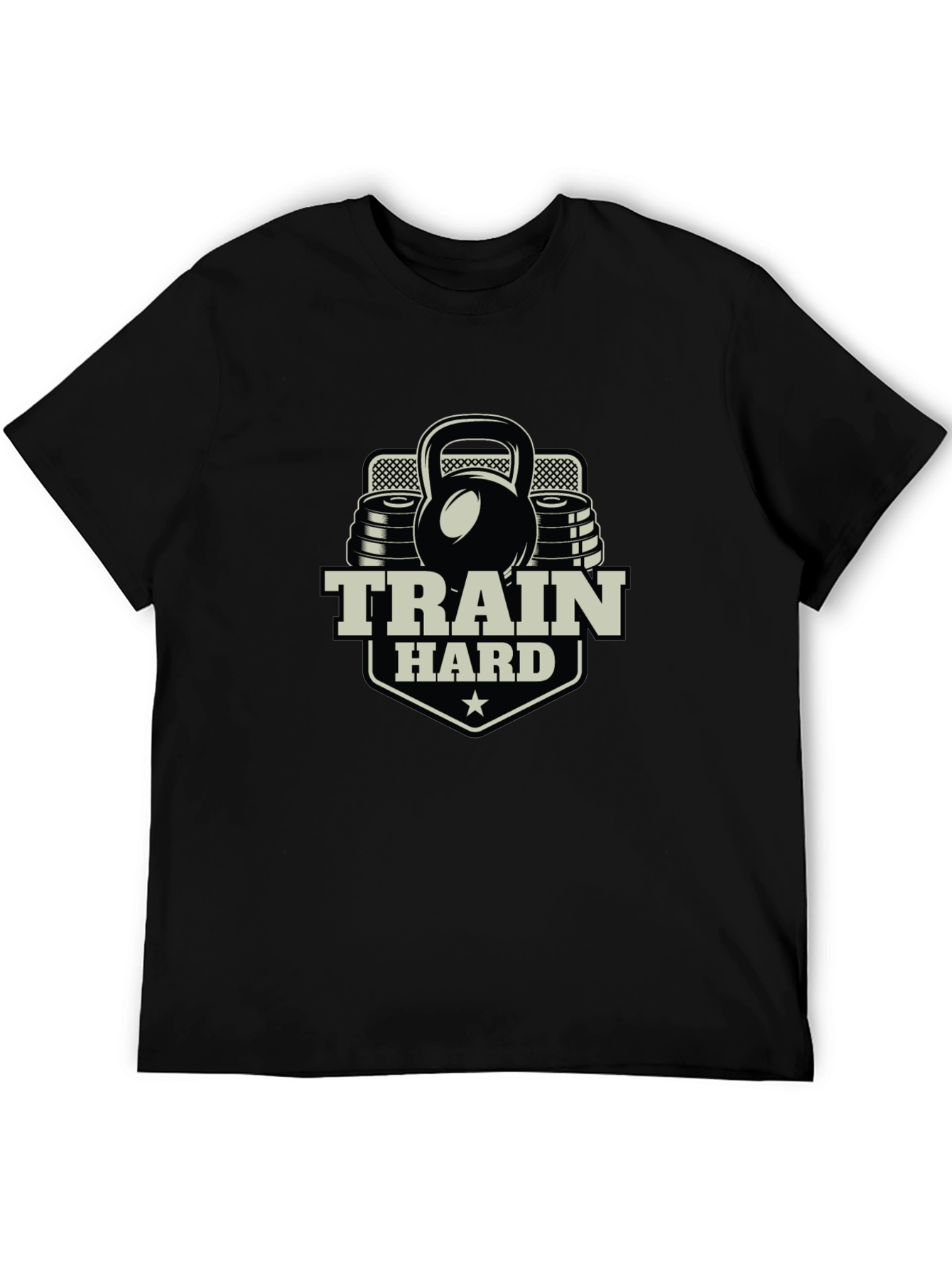 Train Hard Black T-Shirt Gym Workout