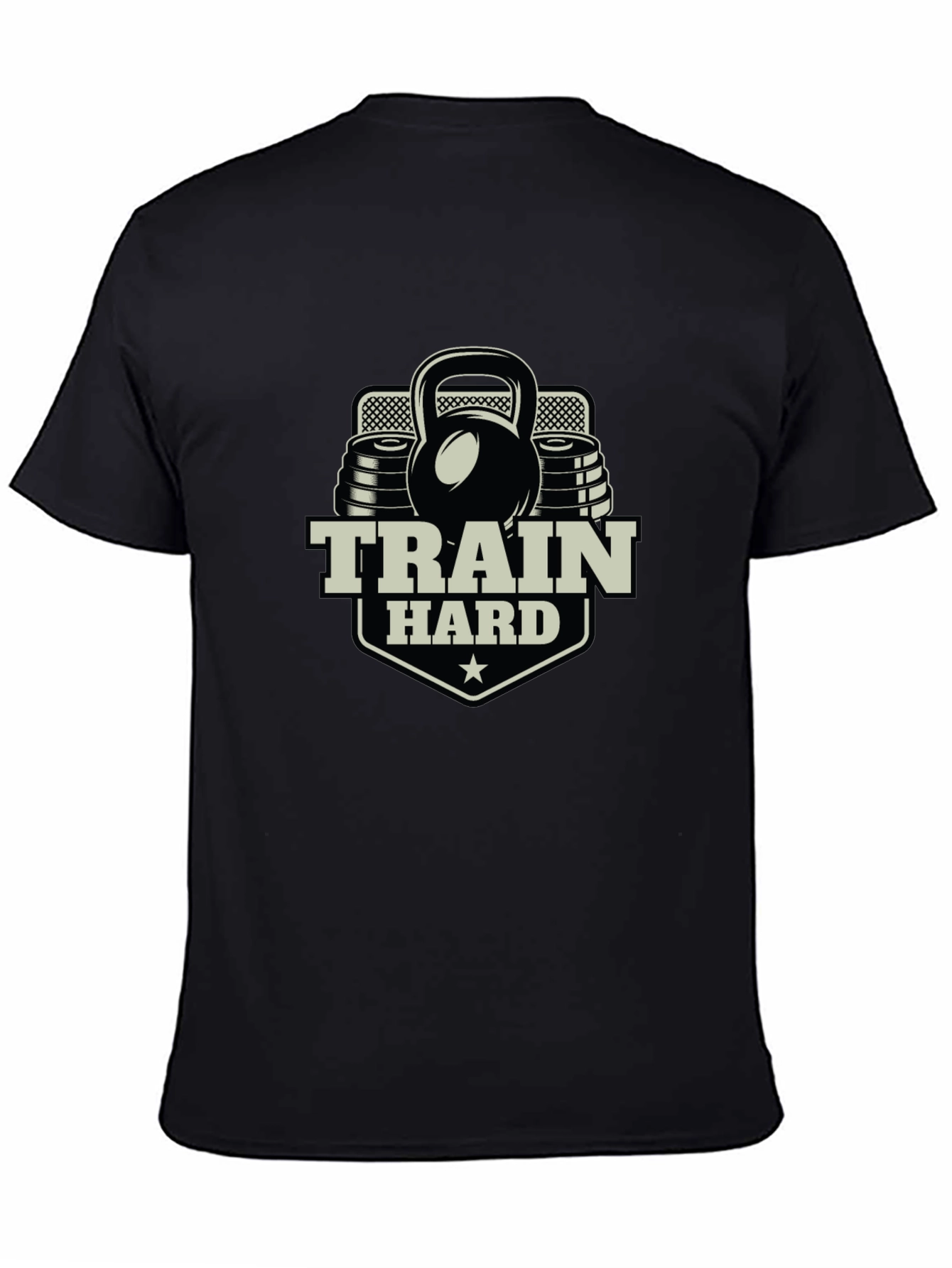 Train Hard Black T-Shirt Gym Workout