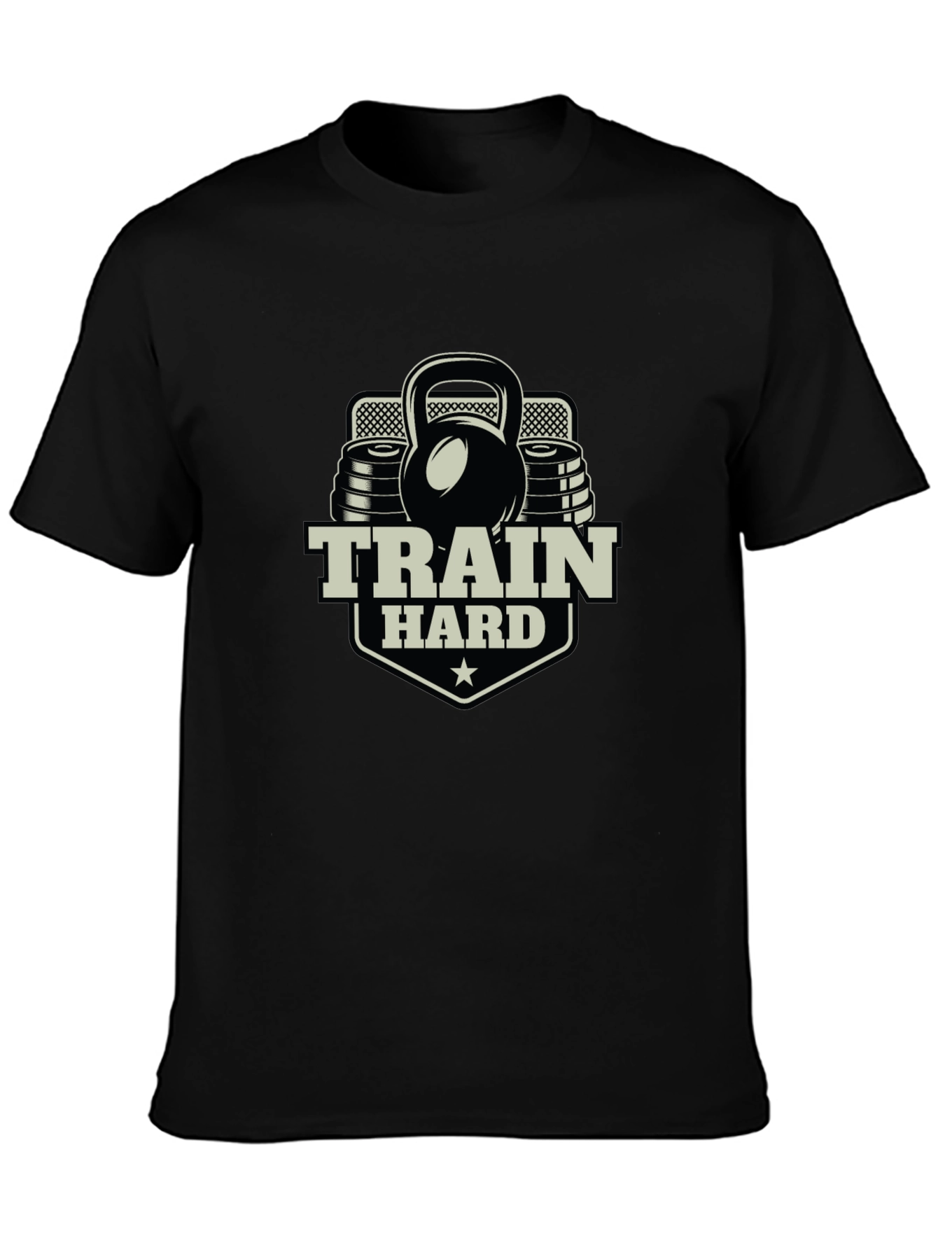 Train Hard Black T-Shirt Gym Workout