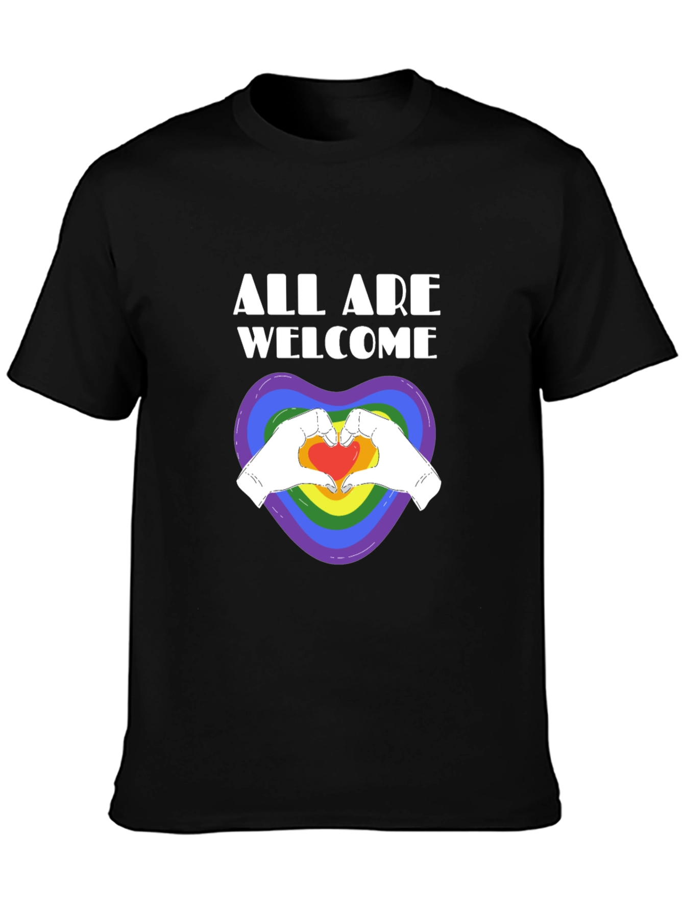 All Are Welcome Pride Tee
