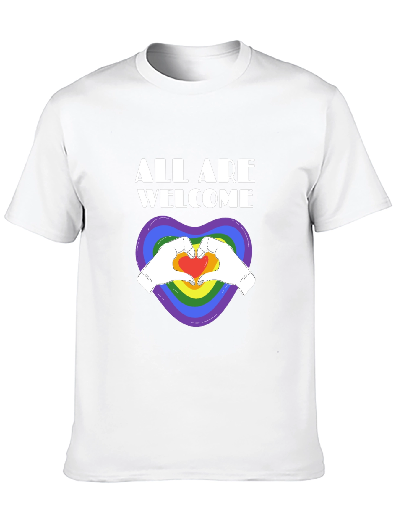 All Are Welcome Pride Tee