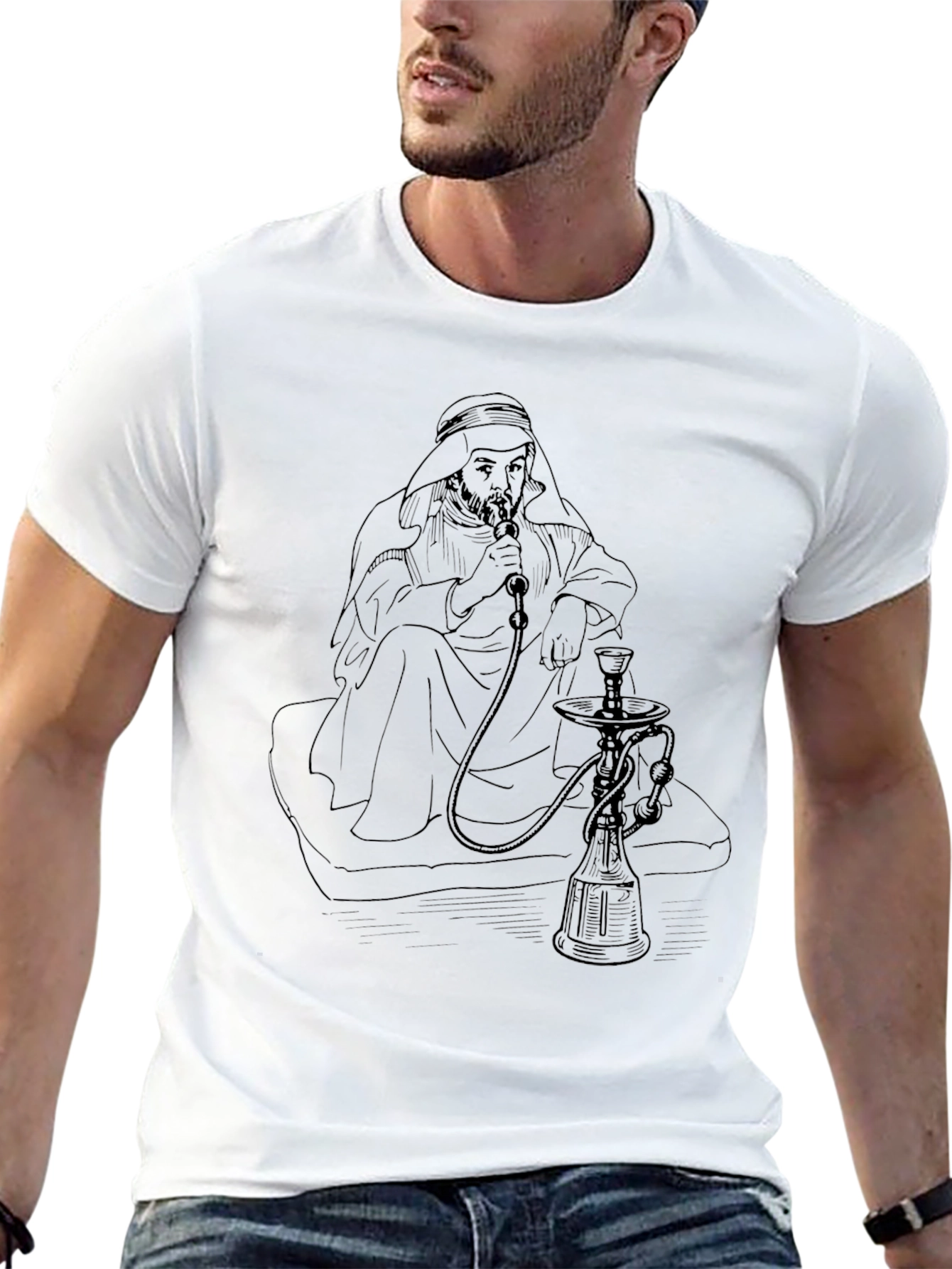 Hookah Man Graphic Tee - Relaxed Fit