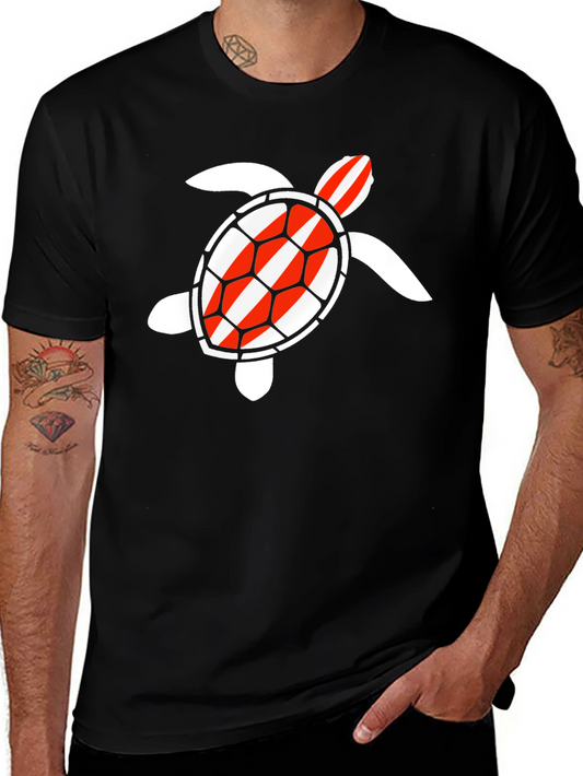 Sea Turtle Graphic Tee - Red & White Dive Flag