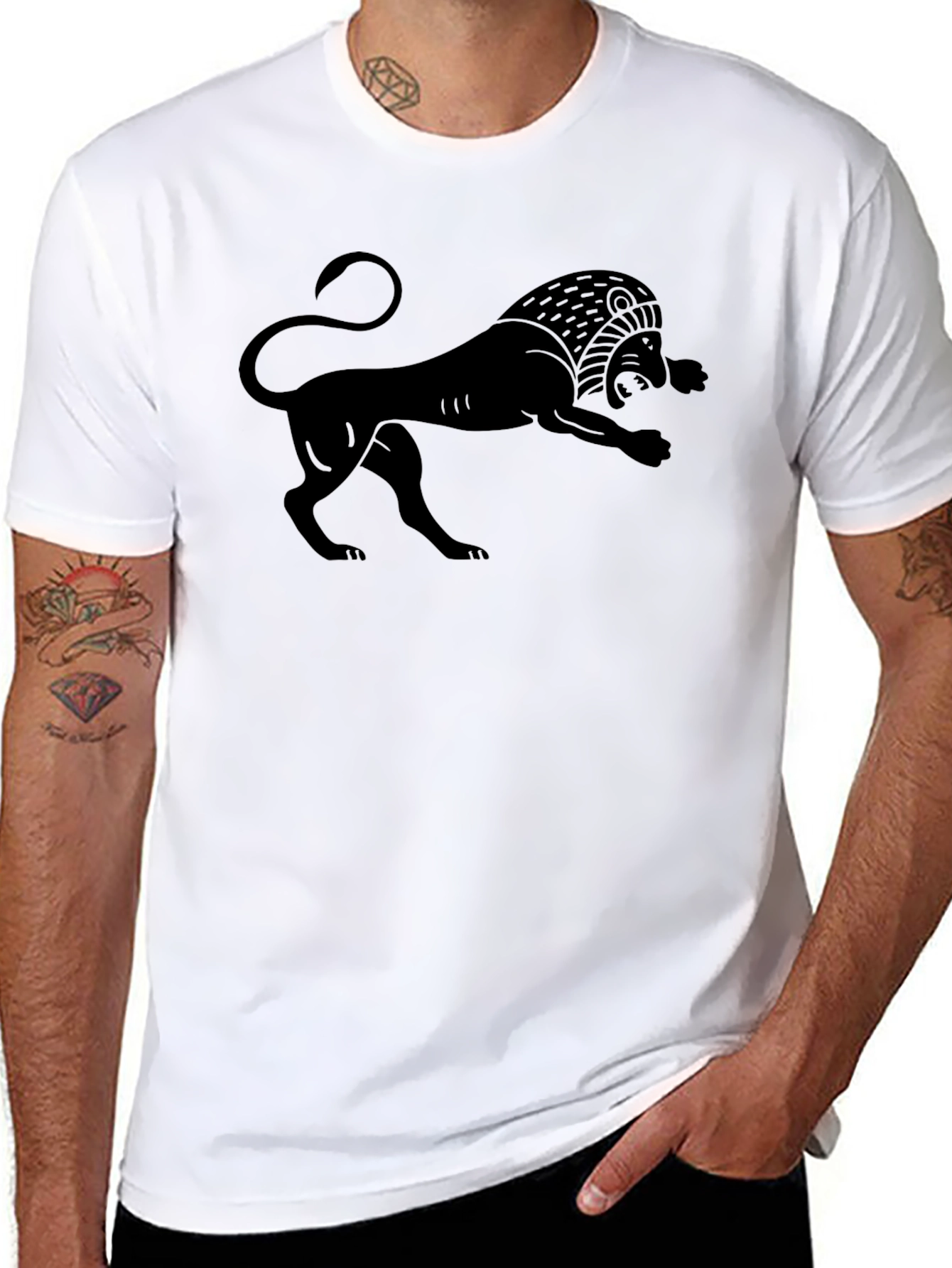 Black Lion Graphic Tee - Classic Style