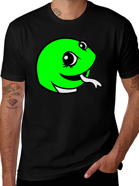 Snake Graphic Tee - Black Cotton T-Shirt