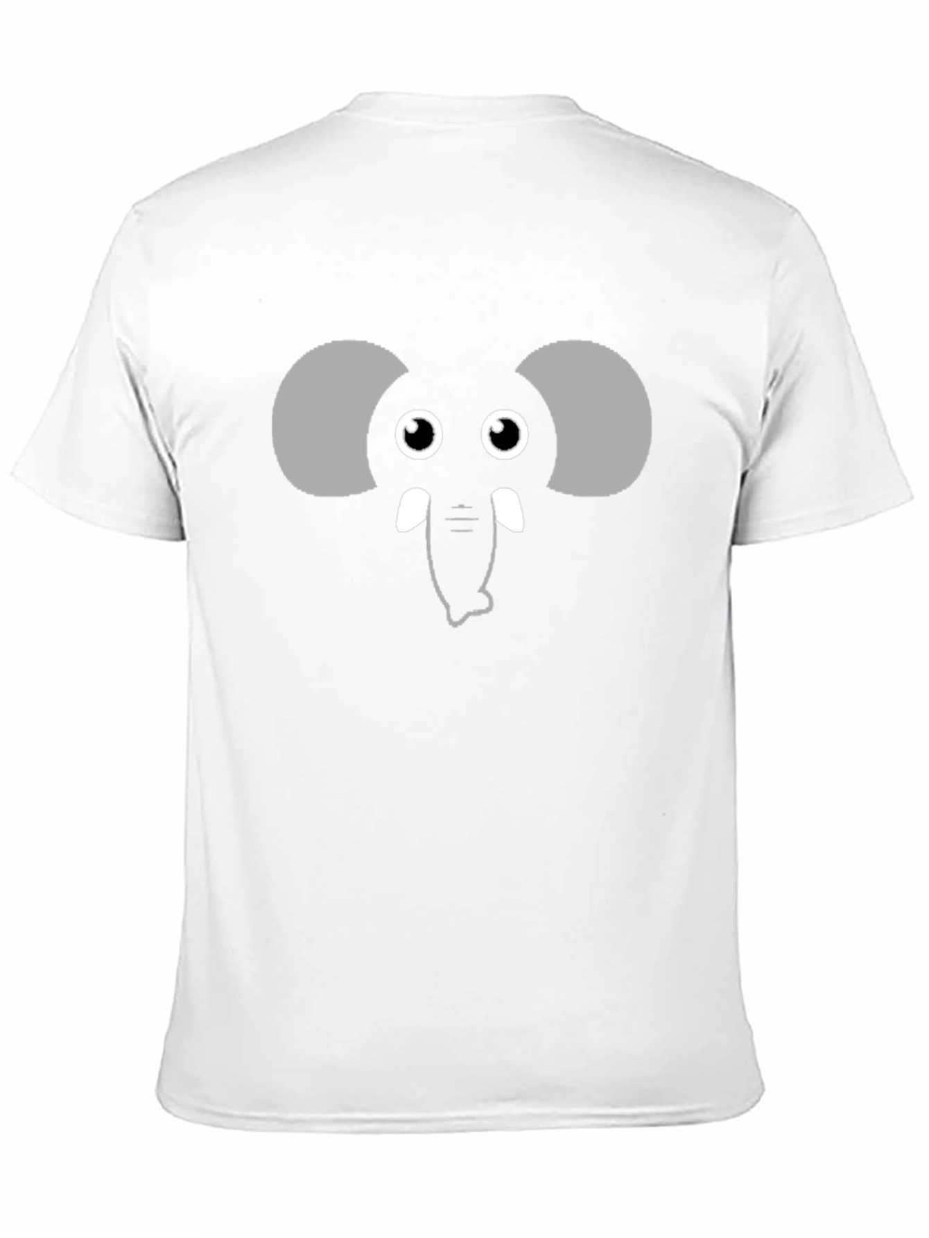 Cute Elephant Face Graphic Black T-Shirt