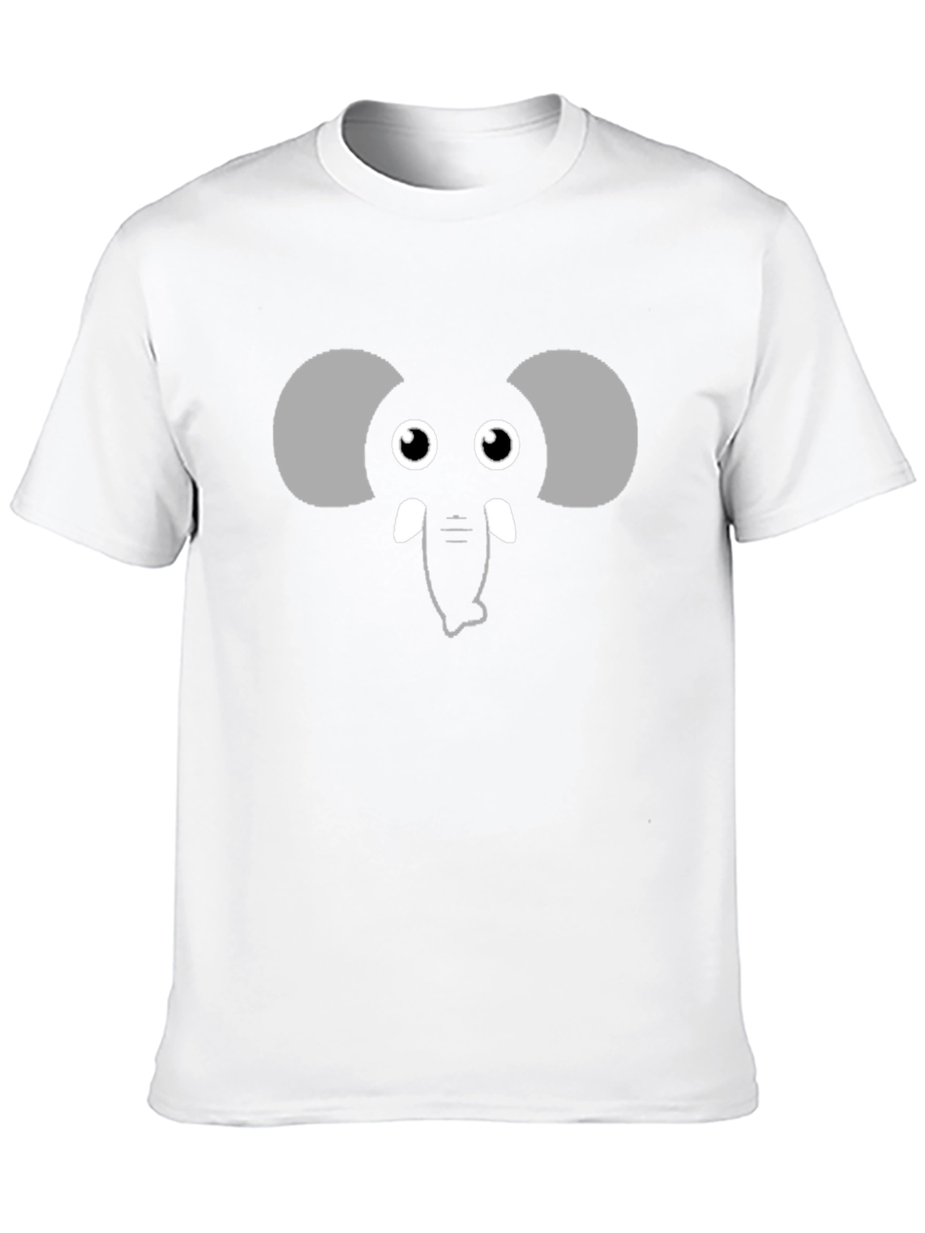 Cute Elephant Face Graphic Black T-Shirt