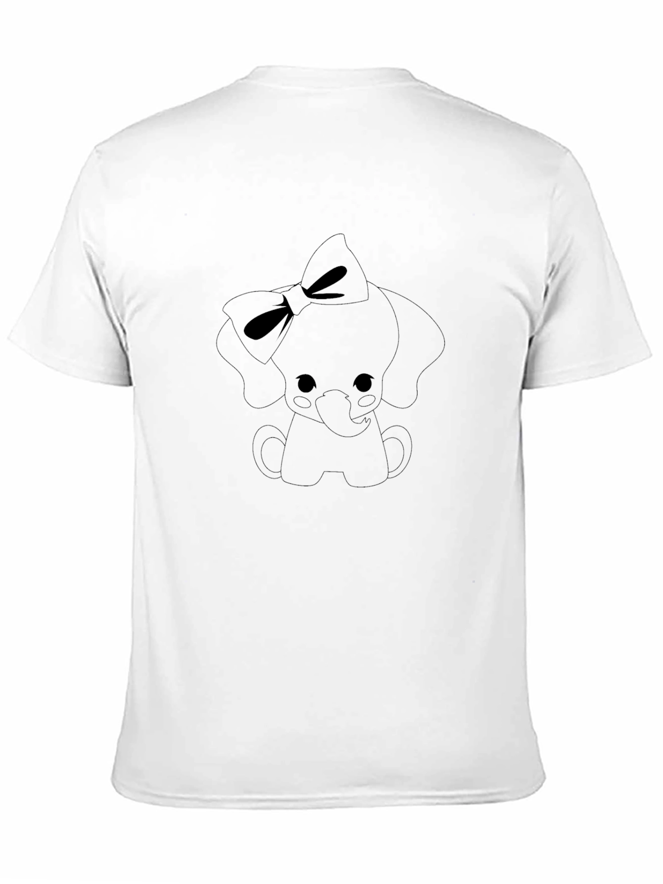 Cute Elephant Bow Tie Tee - Black Casual Shirt