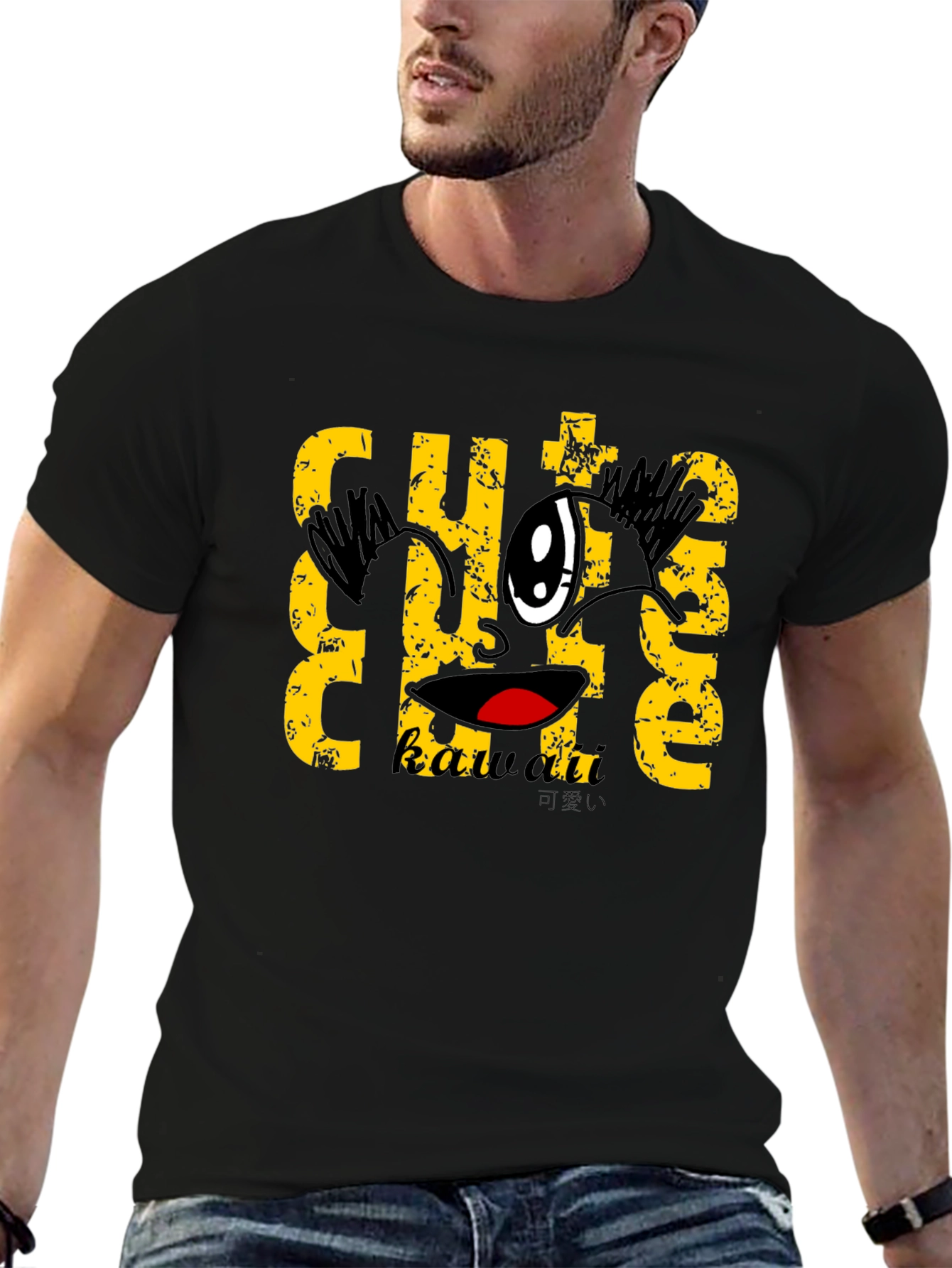 Cute Kawaii Black T-Shirt