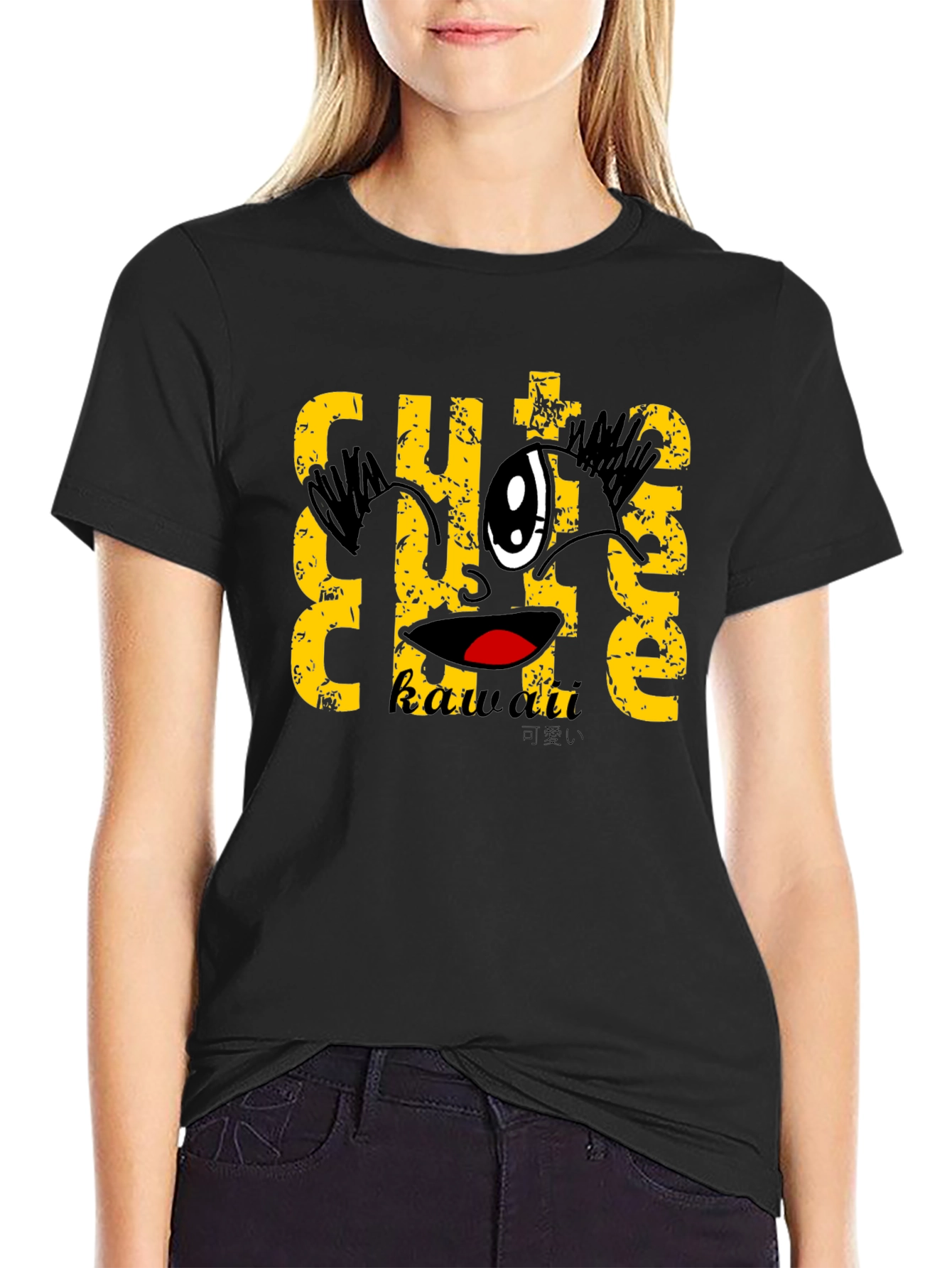 Cute Kawaii Black T-Shirt