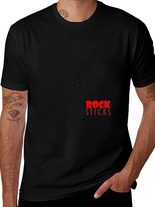 Rock Sticks Graphic Black T-Shirt