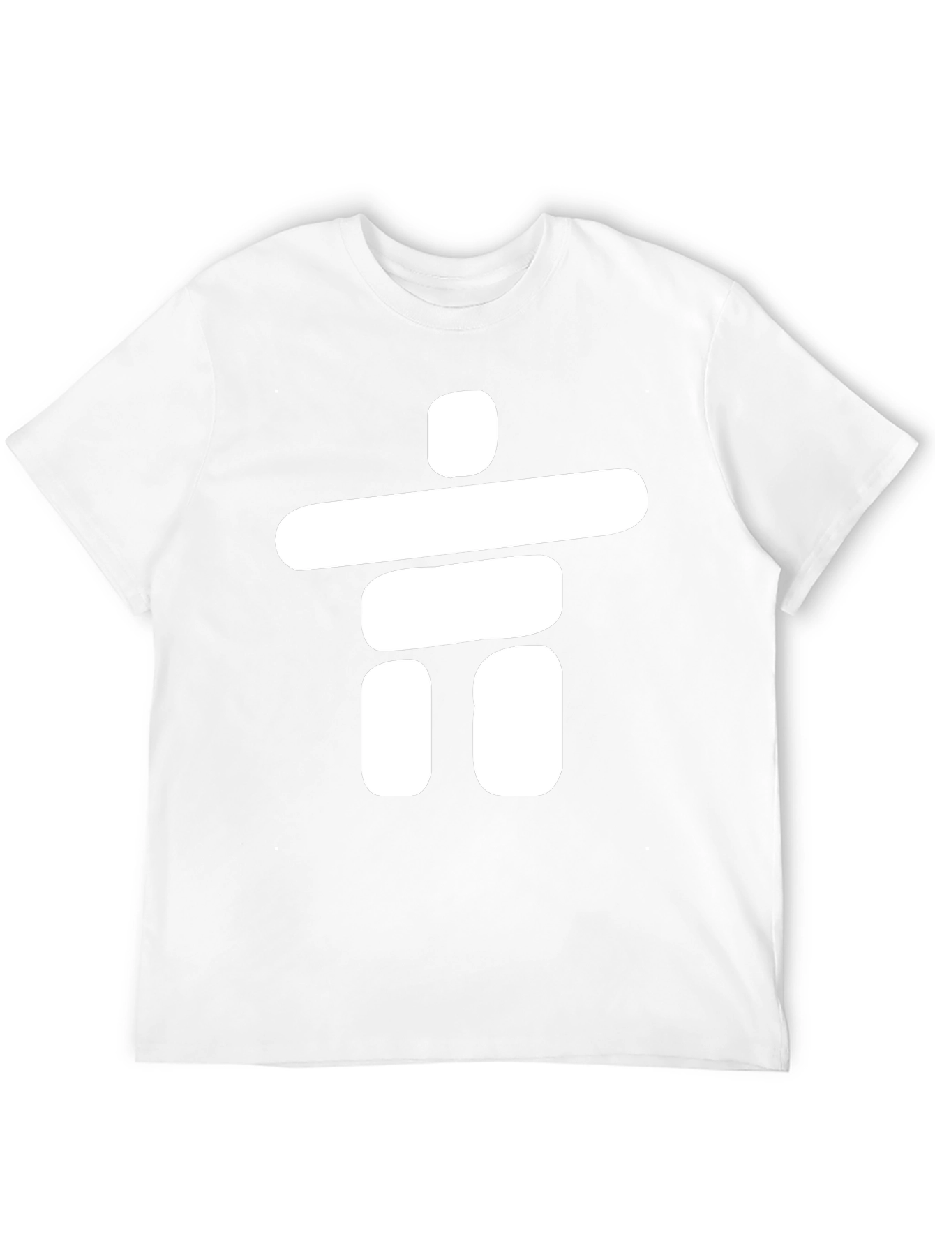 Black T-Shirt with White Inukshuk Design