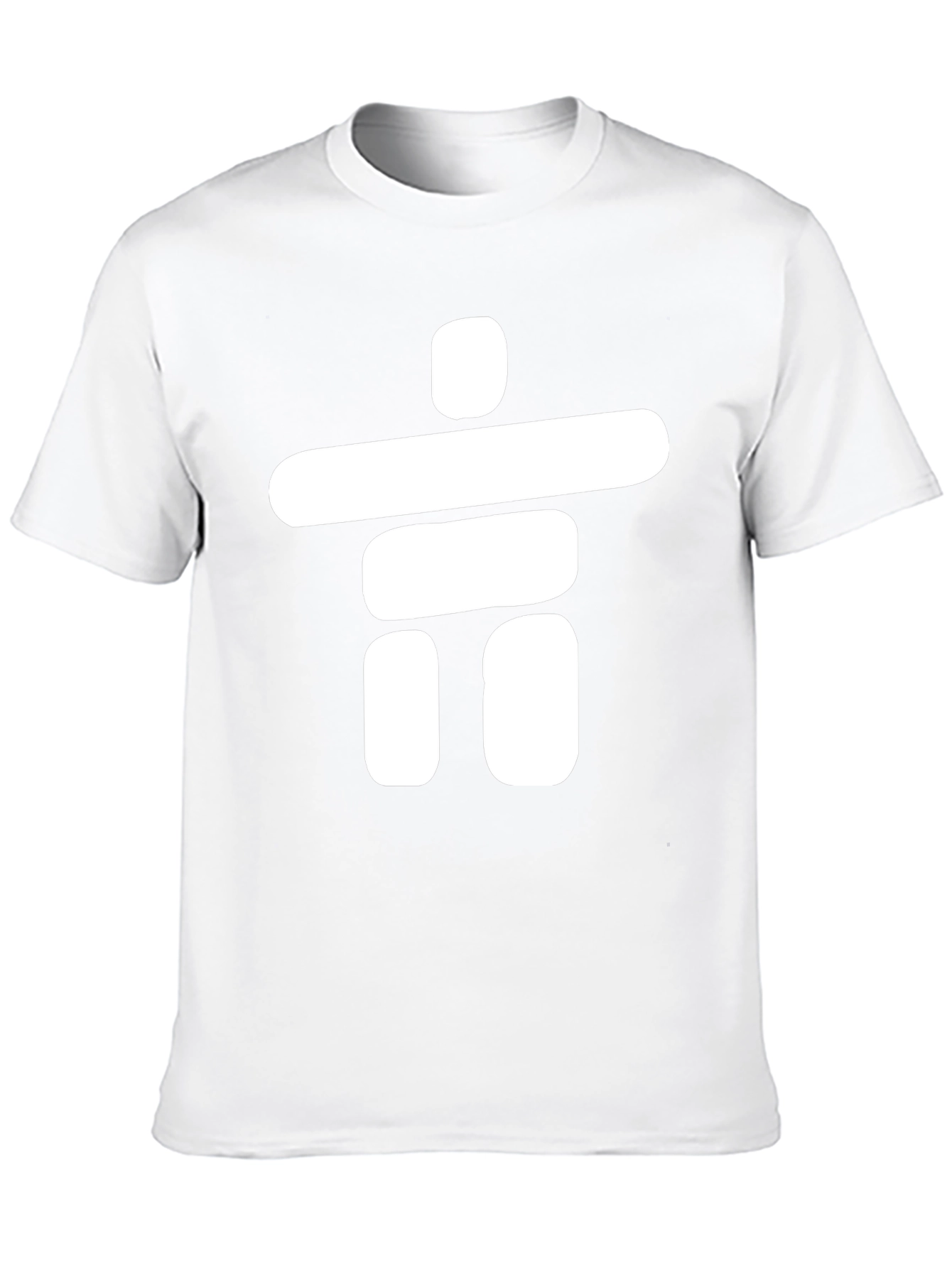 Black T-Shirt with White Inukshuk Design