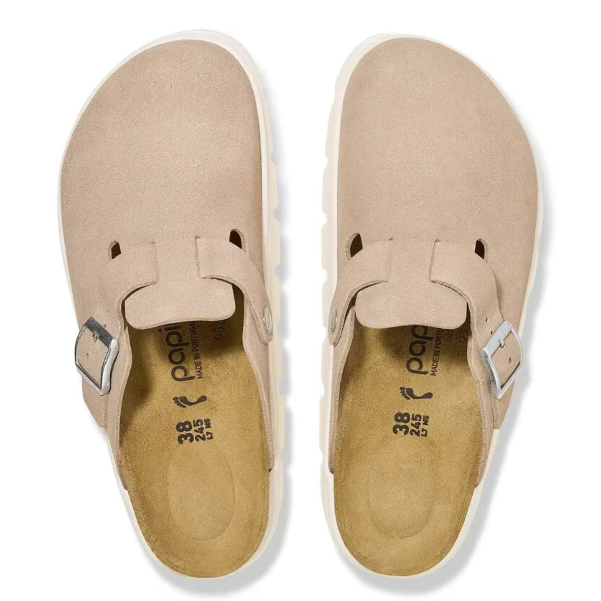 Birkenstock Women's Boston Chunky Suede Leather in Warm Sand