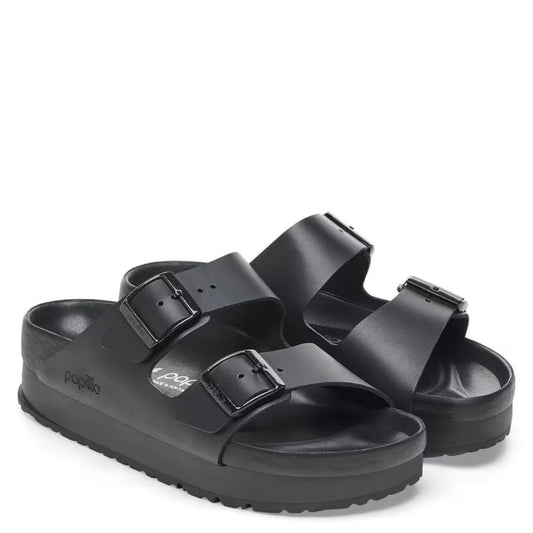Birkenstock Women's Arizona Flex Platform Leather in Black