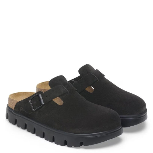 Birkenstock Women's Boston Chunky Suede Leather in Black/Black