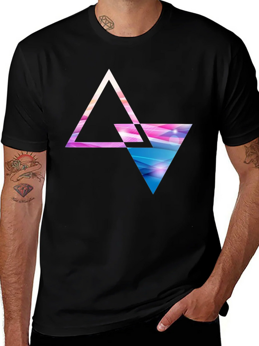 Geometric Triangle Graphic T-Shirt - Modern Design