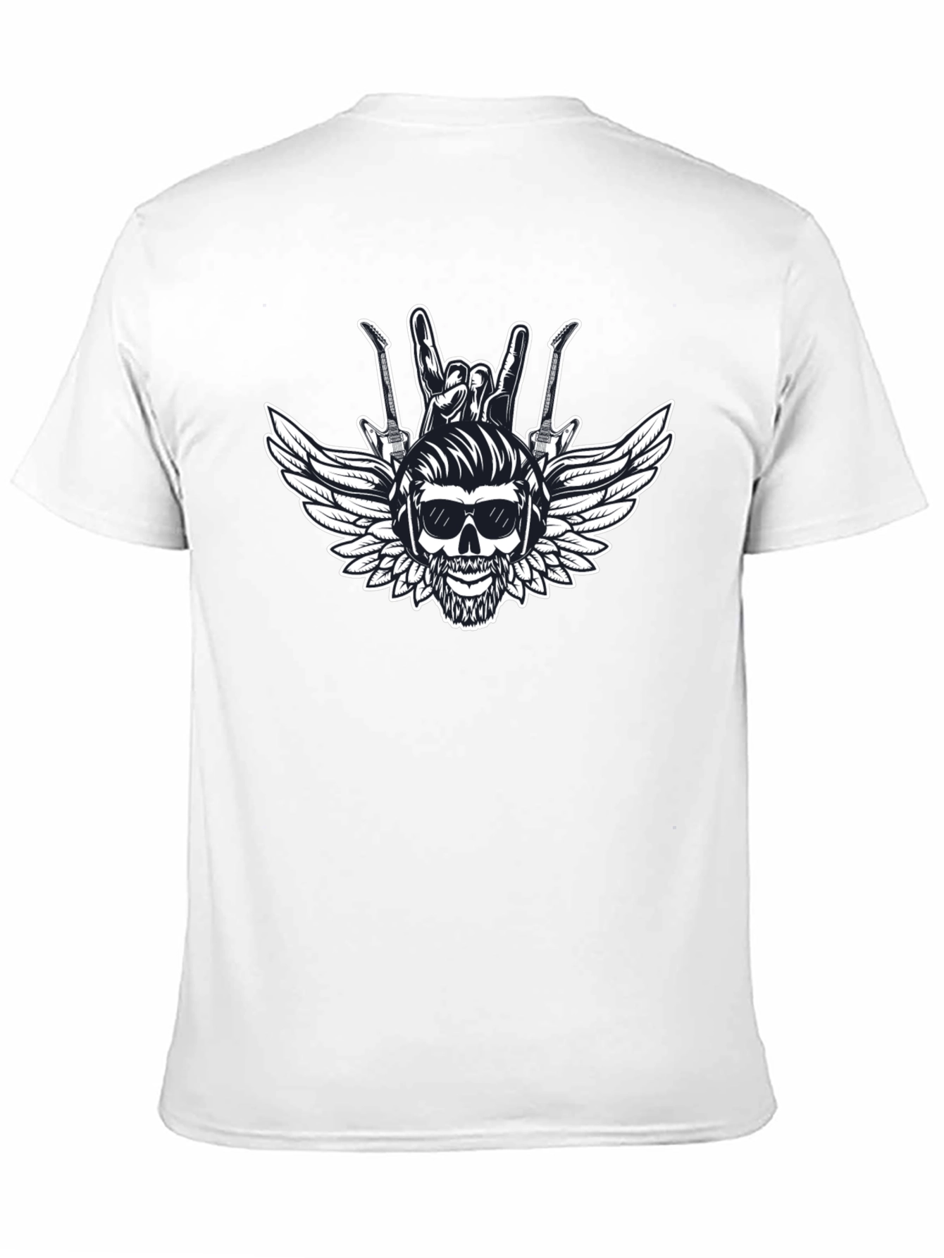 Rock & Roll Skull Graphic T-Shirt