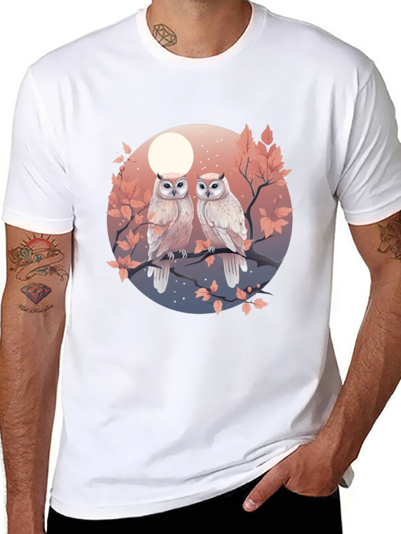Owl Moon Graphic Tee - Unique Bird Lover Design