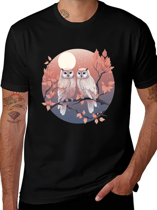 Owl Moon Graphic Tee - Unique Bird Lover Design