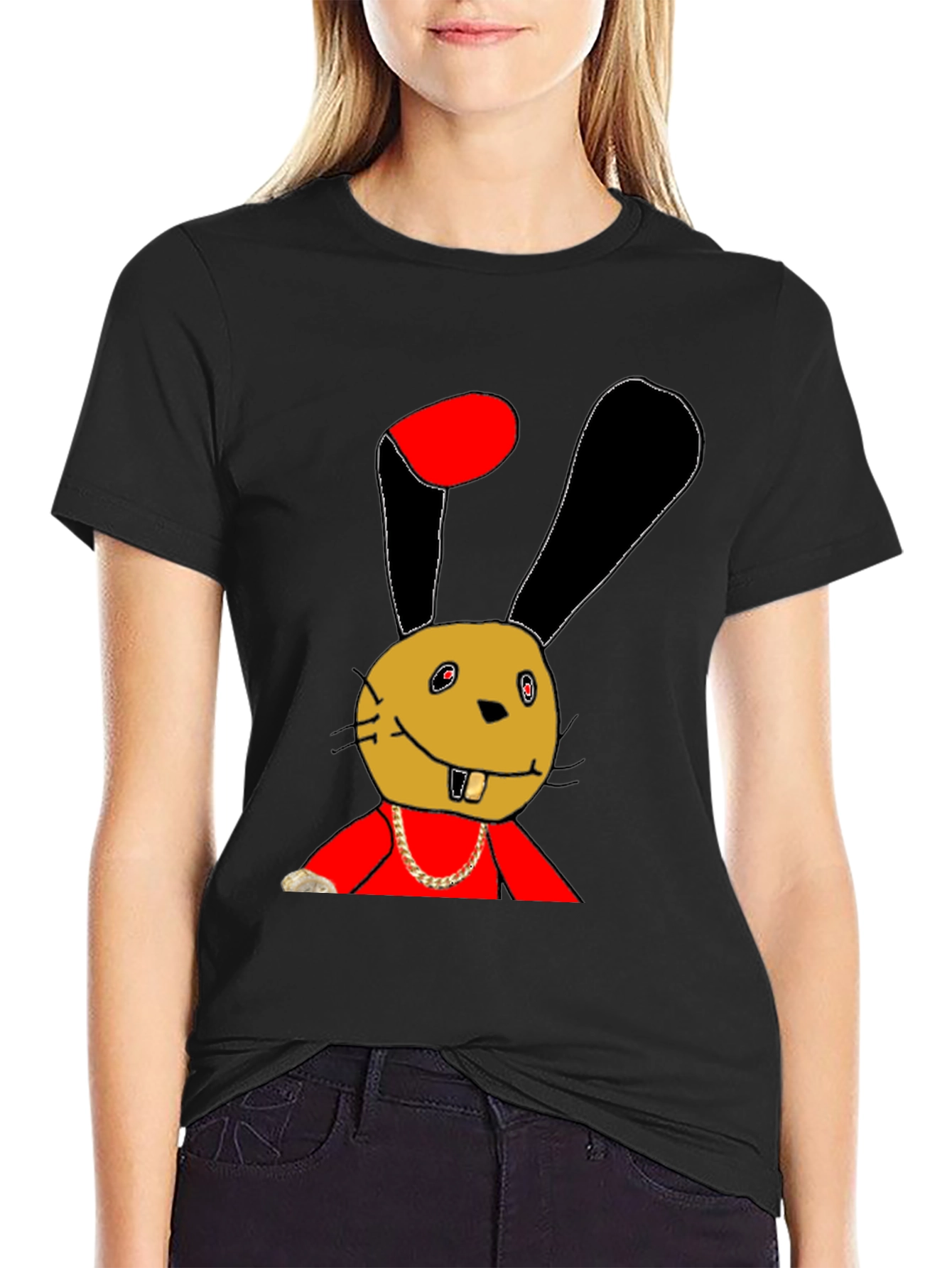 Funky Bunny Graphic Tee - Unique Cartoon Print