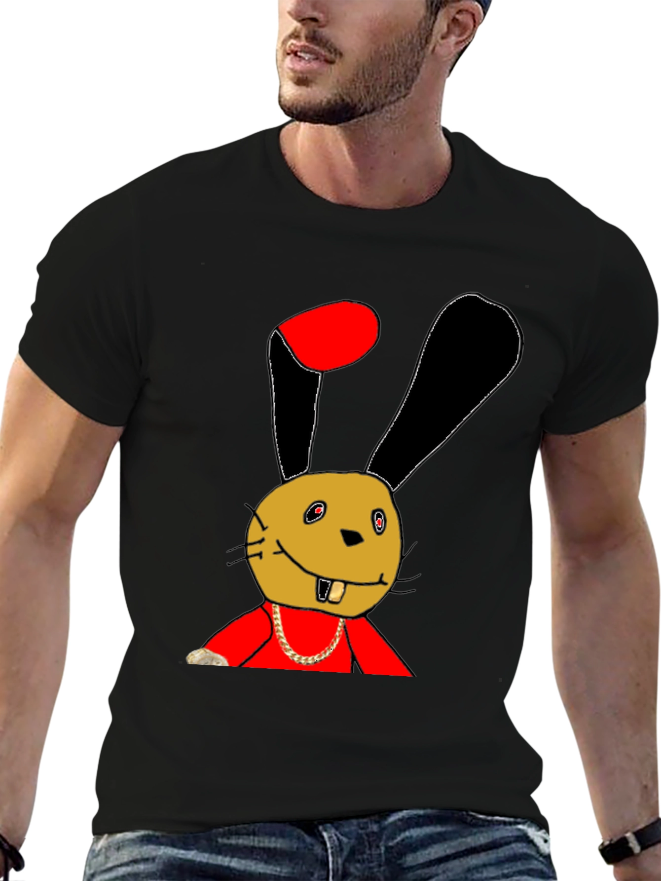 Funky Bunny Graphic Tee - Unique Cartoon Print