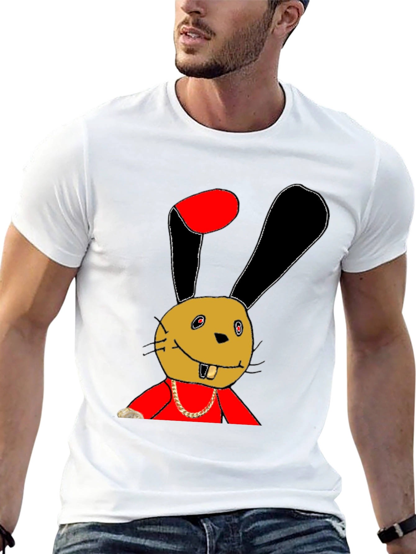 Funky Bunny Graphic Tee - Unique Cartoon Print