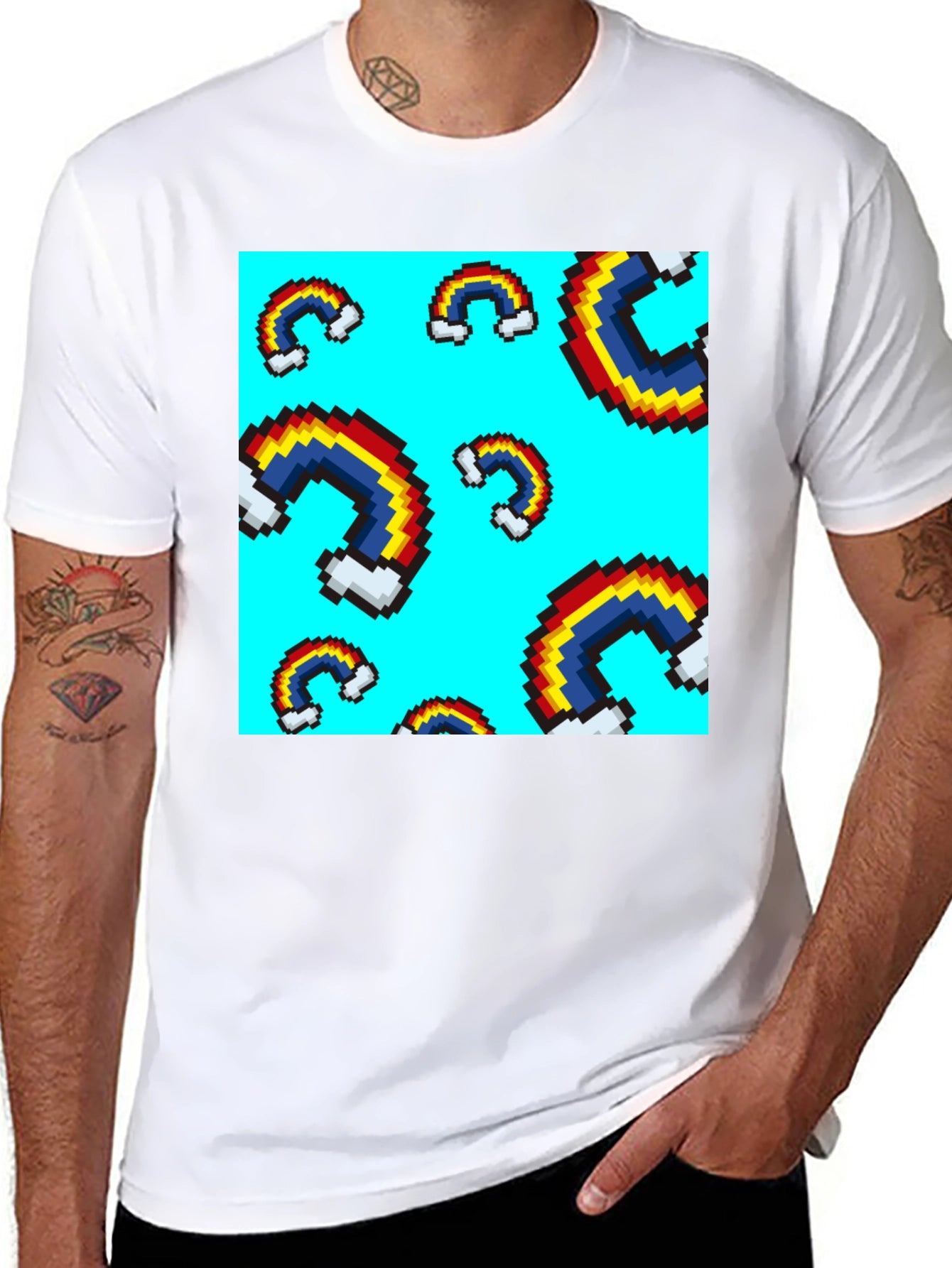 Pixel Rainbow T-Shirt - Unique Graphic Tee