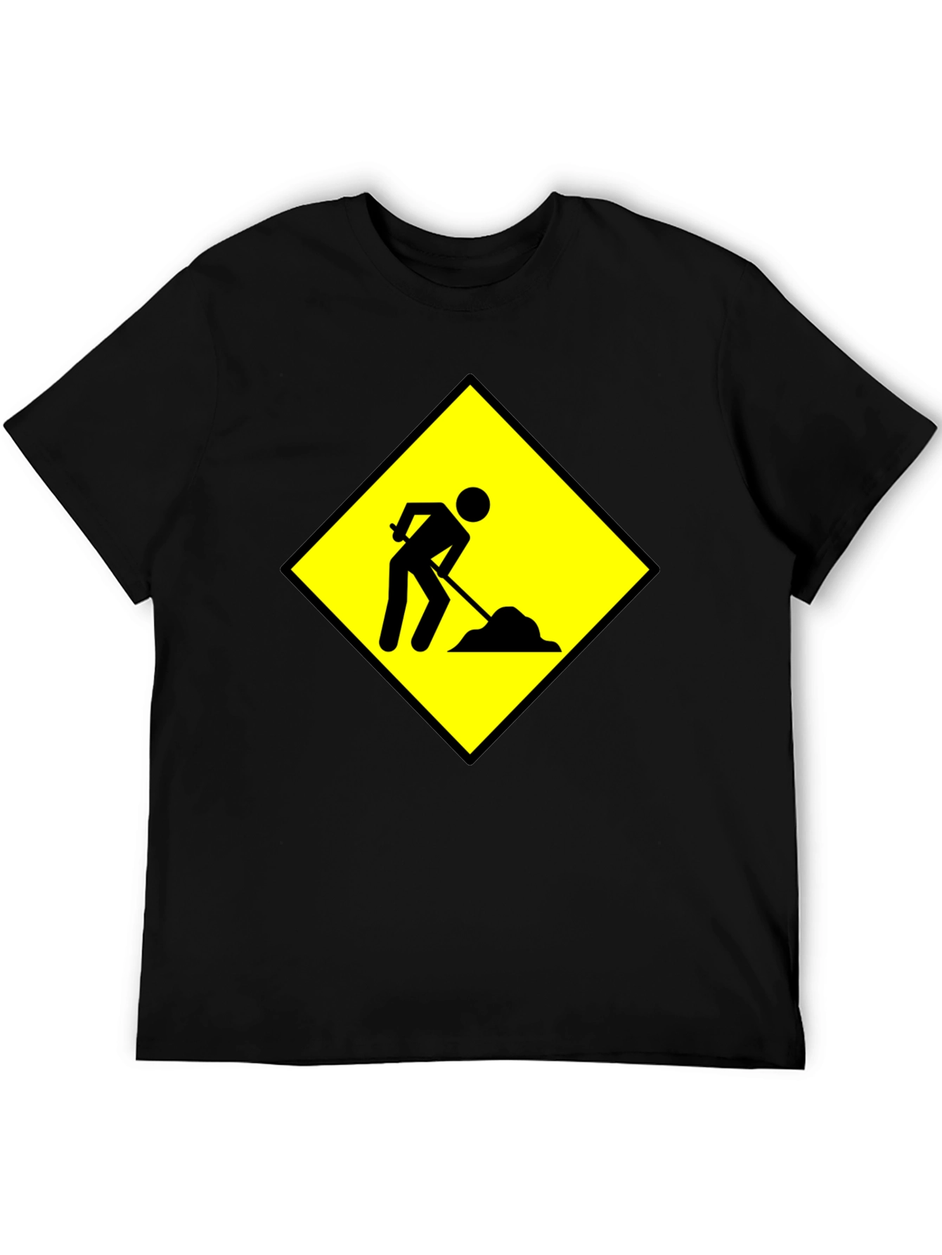 Mens Black Under Construction Graphic T-Shirt
